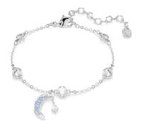 Pulsera Symbolica, Talla redonda, Luna, Azul, Baño de rodio OS