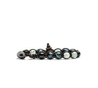 Pulsera Tamashii - Ágata verde persa estriada Ref. BHS900-161, Algodón, Ágata