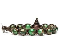 Pulsera Tamashii de cuarzo con mosaico verde BHS900-237, Talla única, Acero aleado, Cuarzo