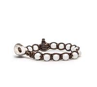 Pulsera Tamashii original de ágata blanca BHS601-14, PIETRA PICCOLA DA 6 millimetri, Ágata Blanca, Ágata