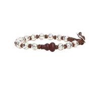 Pulsera Tamashii original tibetana BHS924-S7 de plata 925 con ruedas grabadas Mantra y Calabash, unisex, joya espiritual ajustable, cordón marrón