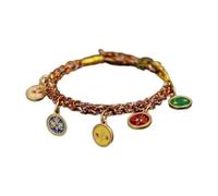 Pulsera tejida a mano hecha a mano tibetana, cadena de cuerda colorida, ajustable, joyería para el bien, Medium, Metal, No es una piedra preciosa