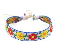 Pulsera tejida de la amistad bordada con flor de fresa, joyería étnica para niñas, hecha a mano, trenzada, con dije de amistad, talla única, como se describe