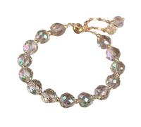 Pulsera tejida de temperamento femenino, pulsera de personalidad, pulsera roja para estudiantes, joyería automática, relojes para hombre, A, Cristal artificial, No es una piedra preciosa