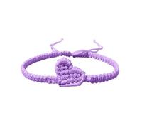 Pulsera tejida hecha a mano con corazón multicolor simple y dulce accesorio de moda. Pulsera para parejas y collares Laye para mujer, talla única, malla, No es una piedra preciosa