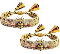 Pulsera tejida hecha a mano de abeja de miel de edición limitada 2026, pulsera ajustable de abeja hecha a mano, bendiciones y esperanza, regalos de joyería inspiradores para mujeres, mamá, hermanas