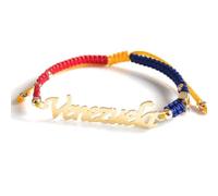 Pulsera tejida venezolana de aleación de aluminio, pulsera de paz Venezuela, cadena ajustable, regalos venezolanos para mujeres