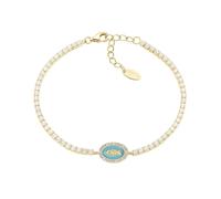 Pulsera Tenis Mujer Amén Milagrosa de Plata 925 Dorado Código BTMISMGTIZ16