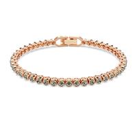 Pulsera Tennis Imber Emily, Talla redonda, Negra, Acabado en oro rosa de 18 quilates OS