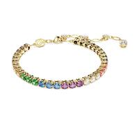 Swarovski Pulsera Tennis Matrix, Talla redonda, Multicolor, Baño tono oro