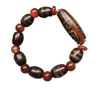 Pulsera tibetana de la Vieja Agata Nueve Ojos dzi Bead Pulsera