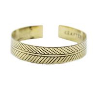 Pulsera Tibetana de Latón - Hoja Tribal Ancha
