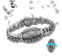 Pulsera tibetana de seis caracteres Mantra Luck, Nueva transferencia giratoria de nueve ojos Dzi Beads Bracelet Feng Shui Amulet Bracelet, Meditación Luck Amulet Bracelet (1piezas,20cm/7.87in)