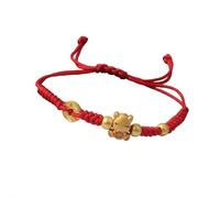 Pulsera trenzada de cuerda roja de caballo de la suerte 2026 con signo del zodiaco chino y caballo de Año Nuevo, talla única, Piedra, Ágata