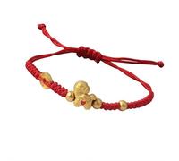 Pulsera trenzada de cuerda roja de caballo de la suerte 2026 con signo del zodiaco chino y caballo de Año Nuevo, talla única, Piedra, Ágata