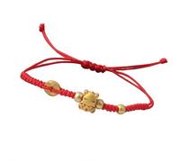 Pulsera trenzada de cuerda roja de caballo de la suerte 2026 con signo del zodiaco chino y caballo de Año Nuevo, talla única, Piedra, Ágata