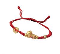 Pulsera trenzada de cuerda roja para el Año Nuevo del Caballo 2026, pulsera de cuerda roja 2026 con dije de caballo, ajustable de 12 zodíacos de animales H-orse, pulsera B de Feng Shui, regalo de