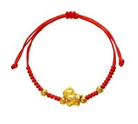Pulsera trenzada de cuerda roja para el Año Nuevo del Caballo 2026, pulsera de cuerda roja con dije de caballo, ajustable de 12 zodíacos animales, racelet B, dije dorado H-orse, cuerda trenzada de la