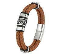 Pulsera Trenzada De Cuero Genuino Para Hombre, Pulsera Con Patrón Geométrico Vintage, Brazalete De Cuero Estilo Punk Rock, Joyería Informal Para Hombres Y Mujeres En El Día De San Valentín, Ama