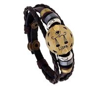 Pulsera Trenzada De Las 12 Constelaciones Del Zodiaco, Retro, Ajustable, Tejida A Mano, De Cuero Sintético, Para Mujer, Hombre, Amigo, Amistad, Joyería De Muñeca, Regalo De Cumpleaños, Libra
