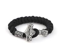 Pulsera Trenzada de Nudo de Hueso de Serpiente y de Thor para Hombres, Joyería para Exteriores