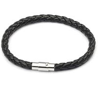 Pulsera trenzada de piel sintética negra para hombre, pulsera con puño envolvente punk ajustable Lovely and Practical