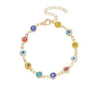 Pulsera turca contra el mal de ojo con diseño tradicional de amuleto nazar para protección cultural, construcción de metal galvanizado, 19 cm (#3 azul poco profundo)