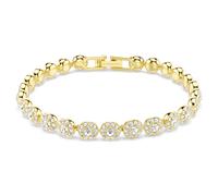 Swarovski Pulsera Una Angelic, Talla redonda, Blanca, Baño tono oro
