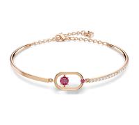 Pulsera Una, Talla redonda, Forma ovalada, Roja, Baño tono oro rosa OS