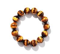 Pulsera unisex de ojo de tigre de 16 mm con cuentas grandes para hombres, piedras preciosas internacionales reales para aliviar la ansiedad, el estrés, la diabetes, trae riqueza, buena suerte, opción