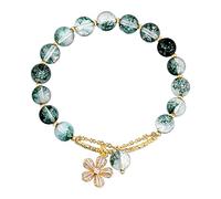 Pulsera verde cereza para mujer, diseño de verano y próspera carrera, cuentas de transferencia de cuentas de mano, reloj planeta, talla única, Resina, No es una piedra preciosa