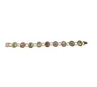 Pulsera Vintage de Egipto, Medallones Dorados con Diseños de Faraones y Monumentos, 19 cm