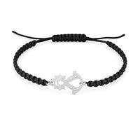 Pulsera Virgen del Rocío -Mujer o hombre - Macramé Ajustable - Acero Inoxidable Hipoalergénico - Joya Religiosa Hecha en España - Regalo Fe y Protección (Rocío_Plata)