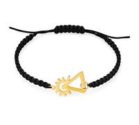 Pulsera Virgen Pilar, Zaragoza -Mujer o hombre - Macramé Ajustable - Acero Inoxidable Hipoalergénico - Joya Religiosa Hecha en España - Regalo Fe y Protección (Pilar_Oro)