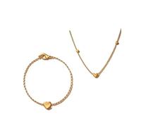 Pulsera y Collar de Corazón para Mujer con Tarjeta de Mensaje, Su recubrimiento de oro de 18K le da un brillo elegante y duradero,Regalo Inspirador y Romántico para Mamá, Esposa, Novia o Amiga