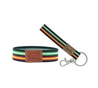 Pulsera y llavero de hombre y mujer de tela con la bandera de España y Andalucía o fútbol Betis. Náutica, elástica