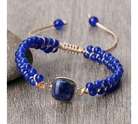 Pulsera y pulsera con colgante de piedra de calcedonia natural hecha a mano con cuentas trenzadas para mujeres y hombres, joyería de yoga, estilo 2