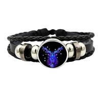 Pulsera Zodiaca de piel ajustable, pulsera de espíritus de los signos del zodiaco, 12 constelaciones astrológicas, brillante en la oscuridad, unisex para adultos, regalo personalizado para mujer