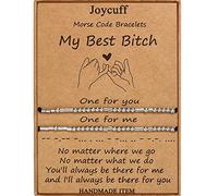 Pulseras a juego con código morse para parejas, mujeres, hombres, promesa de meñique, joyería de larga distancia, regalo del día de San Valentín, para novias y novias, 2 pulseras para él y ella, regalo de cumpleaños de Navidad, para esposa, novia, amigas, mejor amiga, Acero inoxidable, Sin gemas.