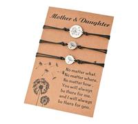 Pulseras a juego para madre e hija, pulsera de regreso a la escuela, mamá y yo | Juego de 3 pulseras florales para el primer día de clases - Pulsera ajustable para el primer día de escuela