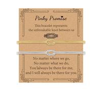 Pulseras a juego para parejas, pulsera de nudo de amor, promesa meñique, alma gemela, relación, amistad, infinito, joyería para mujeres, adolescentes, ella y él, Small, Acero inoxidable, No es una