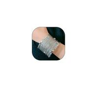 Pulseras brillantes de oro de 14 quilates con diamantes de imitación para mujer, delicado brazalete de alambre de metal indio, elegante regalo de joyería de celebración de fiesta, L, aleación, No es