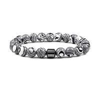 Pulseras cilíndricas de hematita para hombres, pulseras y brazaletes de cuentas de piedra natural, joyería de Yoga para hombre, regalo-35