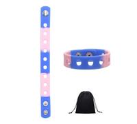 Pulseras con Dijes De Cocodrilo Al por Mayor, Pulseras Ajustables, Coloridas Y Bonitas, Pulseras De Silicona Y Caucho Personalizadas (2025) con Agujeros for Dijes De Zapatos, Regalos(Blue and Pink)