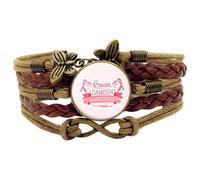 Pulseras contra el cáncer de mama - Pulsera de conciencia sobre el cáncer de mama, pulsera de cuerda trenzada multicapa | Pulseras de cuero tejidas flexibles y suaves para decoraciones de sensibili