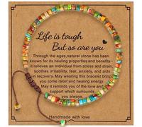 Pulseras curativas para mujeres: pulseras inspiradoras de piedra natural Buena recuperación Regalo espiritual Pulsera: la vida es dura, pero tú también eres