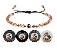 Pulseras de abalorios con foto personalizada Proyección de foto pulseras para hombres mujeres Te quiero pulsera ajustable Día San Valentín Cumpleaños Aniversario Regalos conmemorativos para ella Él
