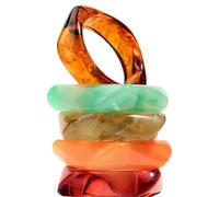 Pulseras de acrílico vintage grandes y coloridas geométricas irregulares para mujer, pulseras anchas de resina de moda, joyería de moda, Resina