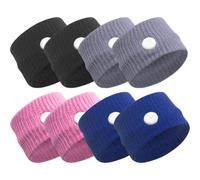 Pulseras de acupresión antináuseas, 4 pares de pulseras de viaje antináuseas, pulsera sin medicamentos para aliviar el dolor de cabeza y las náuseas por mareos, pulsera de acupresión contra