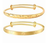 Pulseras de amor chapadas en oro para mujer, ajustables, impermeables, de acero inoxidable, no se deslustran, regalos de joyería de moda, M, Acero inoxidable, No es una piedra preciosa
